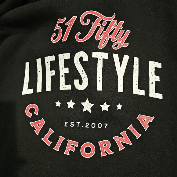 Men's Hoodie 51 Fifty Lifestyle Black XXL EUC - Picture 4 of 5